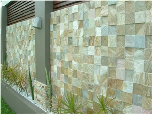 Chequeboard Beige-Green Quartzite Natural Feature Stone Panels & Loose Ledgestone