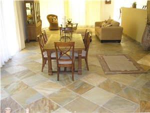Golden Slate Floor Tiles