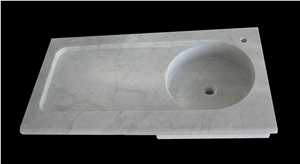 Bianco Carrara a Marble Kitchen Sinks & Basins, Carrara White Marble Drop-In Sinks