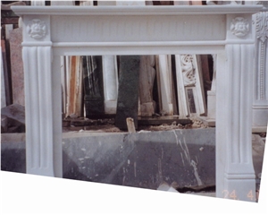 White Marble Hearth Fireplace, Fireplace Mantel White Marble Fireplaces