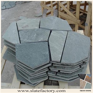 Grey Slate Yorkstone Crazy Flagstone Paving, Meshed Paver Stone 7 Pieces Type