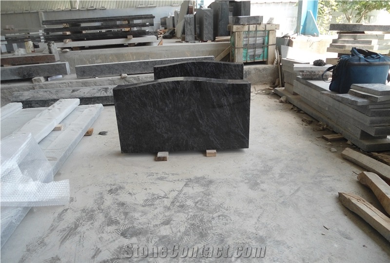 Standard Granite Headstones and Base, Absolute Black Granite Headstones