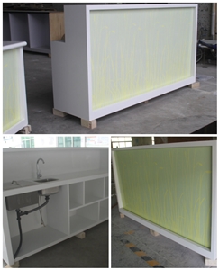 Acrylic Solid Surface Simple Design Cabinets Decorative Reception Desk
