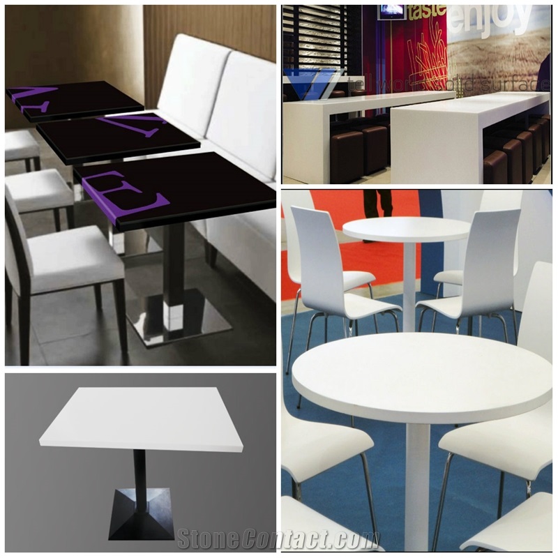 Purple Fashionable Words Design Dining Table Widely Used in Coffee Shop