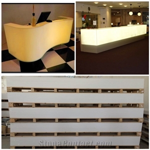 Top Quality Led Lighted Reception Counter Modern Curved Reception Counter