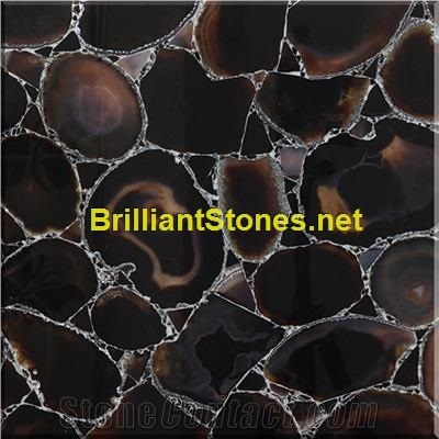 Black Agate Semiprecious Stone