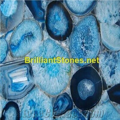 Crystallized Blue Agate Semiprecious Stone