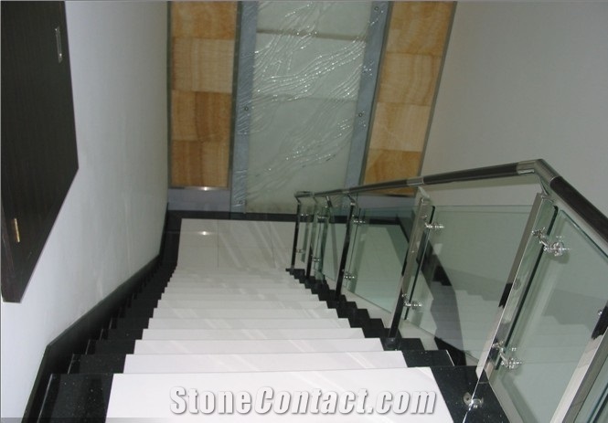 Crystal White Glass Stone Stairs and Deck Floor Pavement