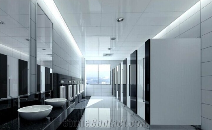flooring of super nano white crystallized glass in artificial stone