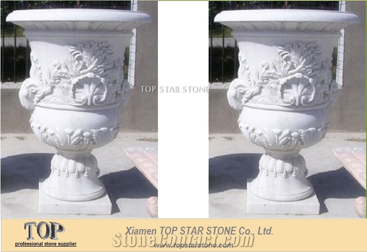 Absolute White Marble Flower Pot
