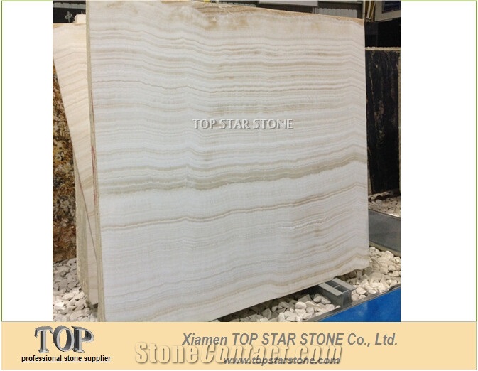Akdag White Onyx with Straight Lines Slabs & Tiles, Ivory White Onyx Slabs & Tiles