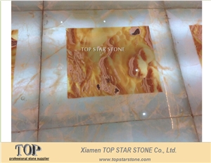 Good Translucent Onyx Floor with Back Light Slabs & Tiles, China Yellow Onyx