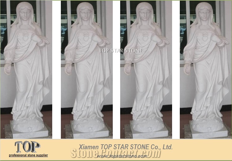 Holy Religious Mary China Absolute White Marble Carving