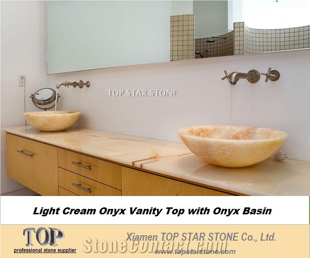 Honey Onyx Bathroom Above Top Sink