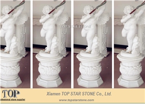 Lovely Angel Marble Statue Cupid Carving