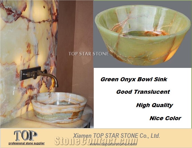 Translucent Green Onyx Bowl Sink