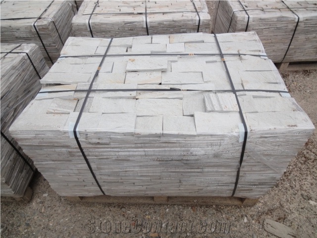Gneiss White Cutted Tiles, Bulgaria White Gneiss