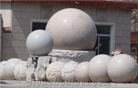 China Pink Granite Fountain Ball