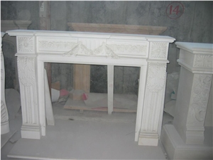 China Sichuan White Marble Fireplace Mantel