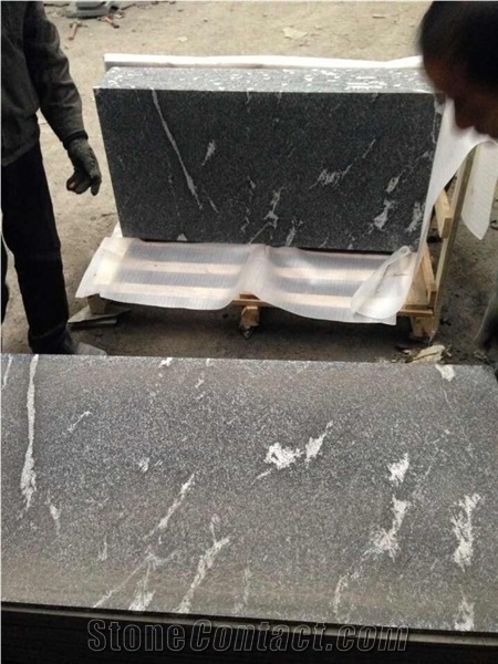 China Via Lactea Granite Wall Tiles,China Black Granite with White Cloudy Veins