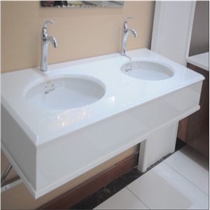 Crystal Glass Bathroom Counter Top with Wash Basin