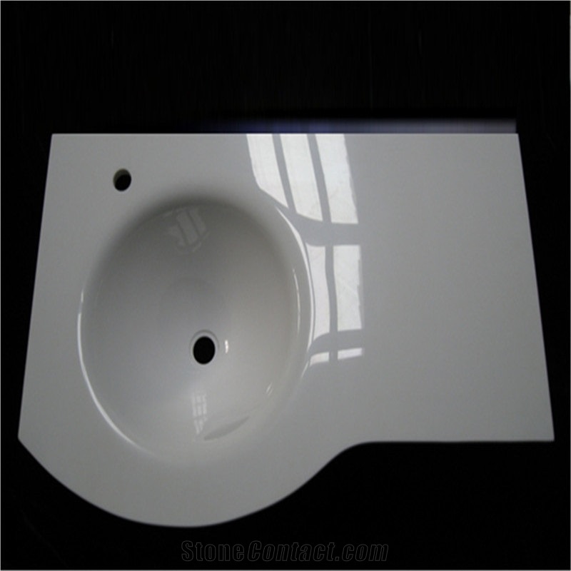 Crystal Glass Bathroom Counter Top with Wash Basin