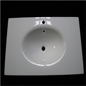 Crystal Glass Stone Vanity Top, White Sinks & Basins