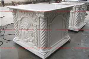 White Marble Church Altar