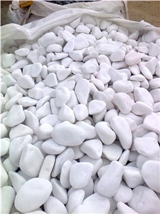 Macedonian White Marble Pebbles, Bianco Sivec White Marble Pebble & Gravel