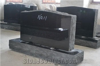 Jet Black Granite Headstones, Black Granite Tombstone