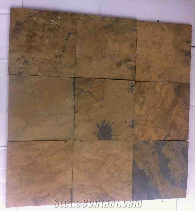 Copper Stone Slate Tiles & Slabs, Brown Slate Tiles & Slabs Polished