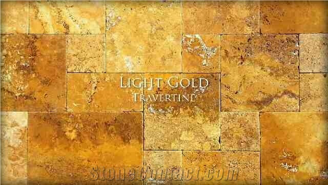 Light Gold Travertine Brushed Pattern