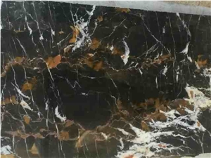 Black and Gold Marble Tiles & Slabs, Michel Angelo Marble