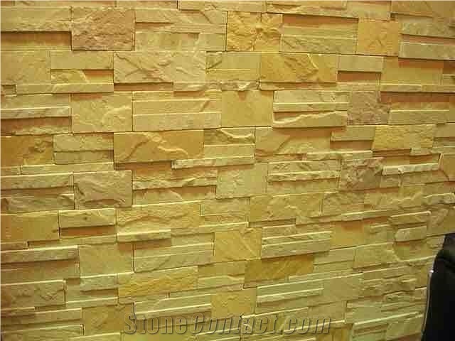 Natural Stone Wall Cladding Panels, Sandstone Stacked Stone Veneer