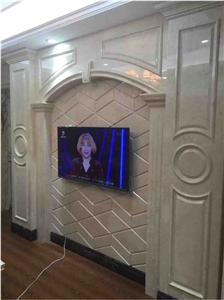 Beige Marble,Tv Wall Book Match Stone