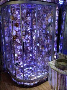 Purple Agate Semi-Precious Stone Shower Design