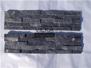 Black Quartzize Culture Stone Wall Panel Ledge Stone/Veneer/Stacked Stone 60x15cm
