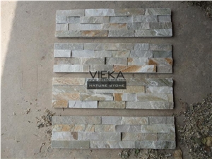 China Culture Stone New P014a Beige Mix Slate Wall Panel Ledge Stone/Veneer/Stacked Stone 60x15cm