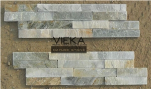 China Culture Stone P014b Beige Mix Slate Wall Panel Ledge Stone/Veneer/Stacked Stone Slim 40x10cm Z Shape