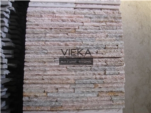 China Culture Stone Wall Panel Ledge Stone/Veneer/Stacked Stone Beige Mix Quartzize 60x15cm Mountain