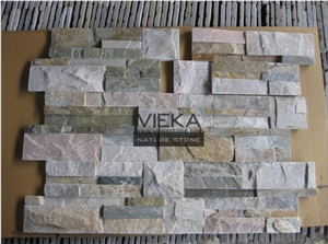 China P014b Beige Mix Slate Culture Stone/Ledgestone/Stacked Veneer/Stone Panel/Wall Panel 35x18cm