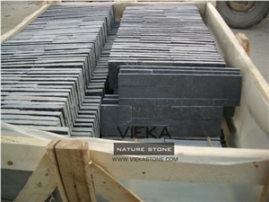 China P018 Black Slate Culture Stone/Ledgestone/Stacked Veneer/Stone Panel/Wall Panel 35x18cm