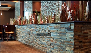 China Rusty Slate Culture Stone/Stacked Veneer/Ledgestone/Multicolor Stone Panel/Wall Panel 60x15cm