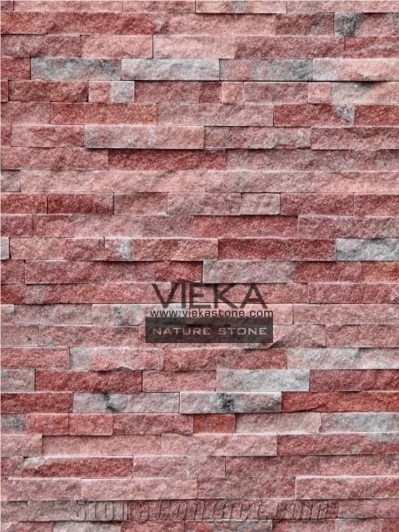 Rose Quartzite China Wall Panel Nature Culture Stone/Stacked Stone/Veneer 60x15cm