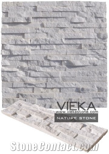 Snow White Quartzize Culture Stone Wall Panel Ledge Stone/Veneer/Stacked stone 60x15cm rectangle