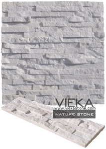 Snow White Quartzize Culture Stone Wall Panel Ledge Stone/Veneer/Stacked stone 60x15cm rectangle