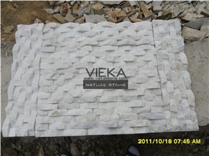 Snow White Quartzize Culture Stone Wall Panel Ledge Stone/Veneer/Stacked stone 60x15cm wave