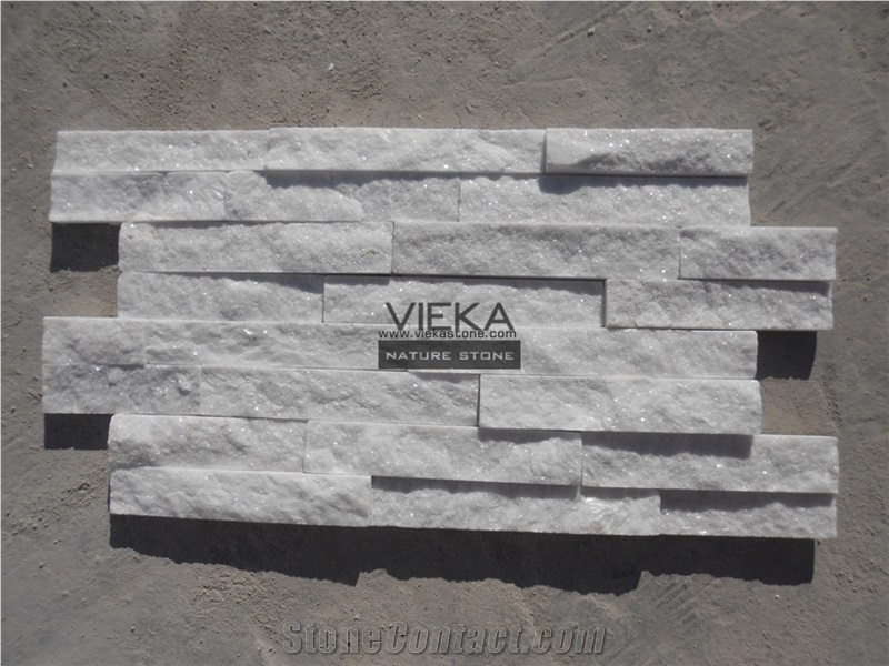 Snow White Quartzize Culture Stone Wall Panel Ledge Stone/Veneer/Stacked stone 60x15cm z shape