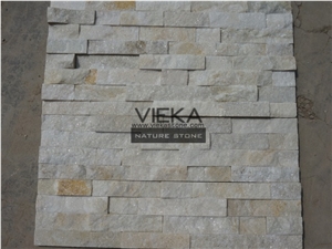 White Quartzite China Wall Panel Nature Culture Stone/Stacked Stone/Veneer 60x15cm Rectangle