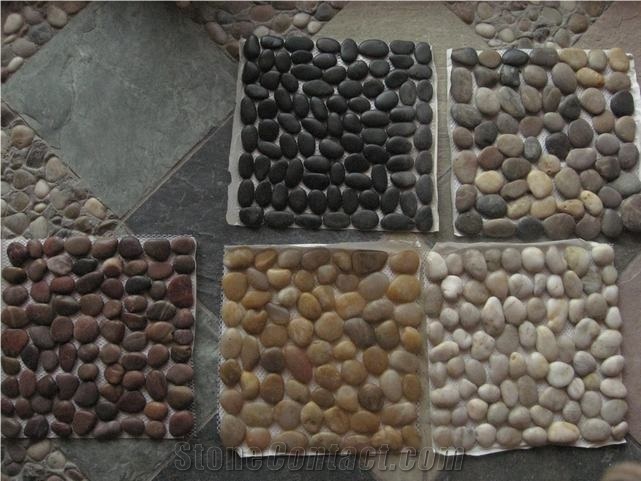 Black Polished Pebble Stone,River Stone,Striped Pebbles